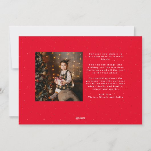 Cartes Pour Fêtes Annuelles Joyeux Noël simple élégant script photo (Dos)