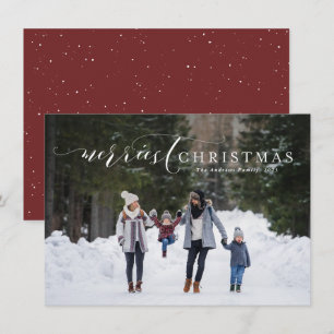 Cartes Pour Fêtes Annuelles Joyeux Noël simple élégant une photo