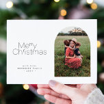 Cartes Pour Fêtes Annuelles Joyeux Noël simple minimaliste multi photo<br><div class="desc">Elégant minimaliste Joyeux typographie de Noël et de forme d'arc tendance photo et grille collage moderne carte de vacances d'hiver.         Facile à personnaliser avec votre photo de famille et texte de chaque côté !</div>