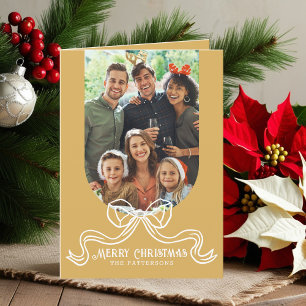 Cartes Pour Fêtes Annuelles Joyeux Noël Simple Moderne Coquette Bow Photo