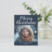 Cartes Pour Fêtes Annuelles Joyeux Noël Simple Photo Moderne (Debout devant)