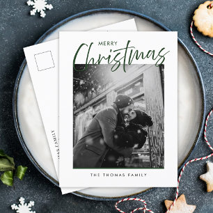 Cartes Pour Fêtes Annuelles Joyeux Noël Simple Photo verte