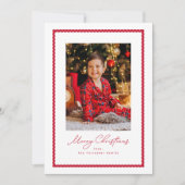Cartes Pour Fêtes Annuelles Joyeux Noël simple rouge ondulé photo (Devant)