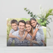 Cartes Pour Fêtes Annuelles Joyeux Noël Simple Script 4 Photo (Debout devant)