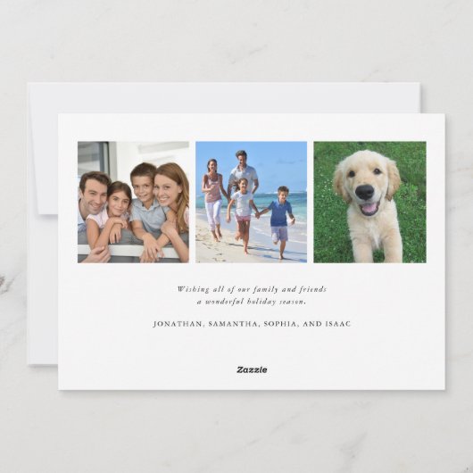 Cartes Pour Fêtes Annuelles Joyeux Noël Simple Script 4 Photo (Dos)