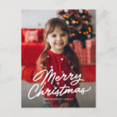 Cartes Pour Fêtes Annuelles Joyeux Noël simple script décontracté une photo (Devant)