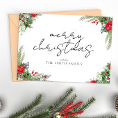 Cartes Pour Fêtes Annuelles Joyeux Noël Simple Script Foliing hiver