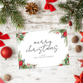 Cartes Pour Fêtes Annuelles Joyeux Noël Simple Script Foliing hiver