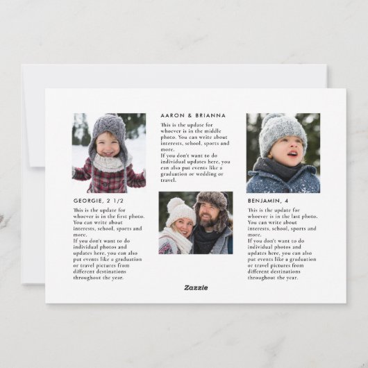 Cartes Pour Fêtes Annuelles Joyeux Noël simple script lettre d'information de  (Dos)