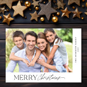 Cartes Pour Fêtes Annuelles Joyeux Noël Simple Script Photo