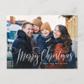 Cartes Pour Fêtes Annuelles Joyeux Noël simple script photo de famille (Devant)