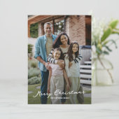 Cartes Pour Fêtes Annuelles Joyeux Noël simple script photo rustique (Debout devant)