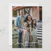 Cartes Pour Fêtes Annuelles Joyeux Noël simple script photo rustique (Devant)