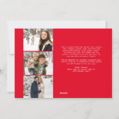 Cartes Pour Fêtes Annuelles Joyeux Noël simple script rouge quatre photo (Dos)