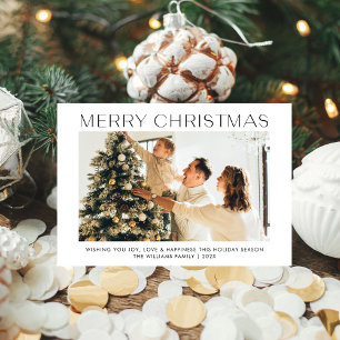 Cartes Pour Fêtes Annuelles Joyeux Noël simple une famille photo