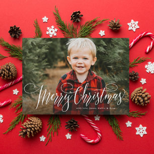 Cartes Pour Fêtes Annuelles Joyeux Noël simple une famille photo