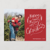 Cartes Pour Fêtes Annuelles Joyeux Noël Simple Vacances Photo Moderne (Devant)