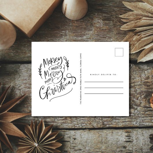 Cartes Pour Fêtes Annuelles Joyeux Noël Simple Vacances Photo Moderne