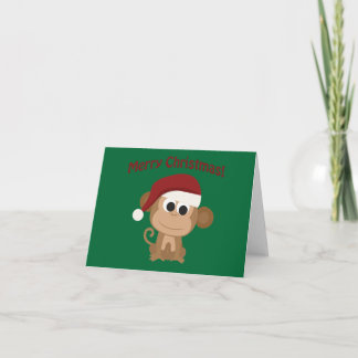 Cartes Pour Fêtes Annuelles Joyeux Noël! Singe