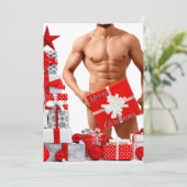 Cartes Pour Fêtes Annuelles Joyeux Noël SlipperyJoe cadeau blanc rouge argent (Debout devant)