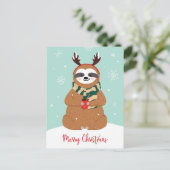 Cartes Pour Fêtes Annuelles Joyeux Noël Sloth (Debout devant)
