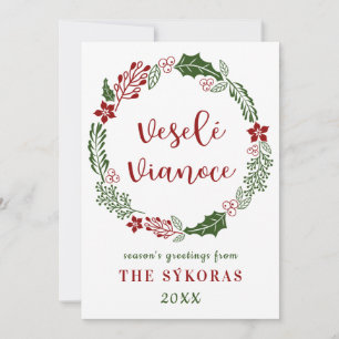 Cartes Pour Fêtes Annuelles Joyeux Noël slovaque, personnalisable