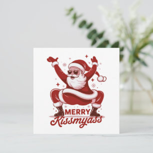 Cartes Pour Fêtes Annuelles Joyeux Noël Snarky Kissmyass Sarcastique Santa 