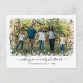 Cartes Pour Fêtes Annuelles Joyeux Noël Snowflake Élégant Script Photo (Devant)