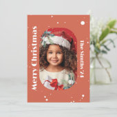 Cartes Pour Fêtes Annuelles Joyeux Noël Snowflake et Mistletoe Photo (Debout devant)