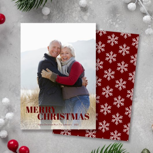 Cartes Pour Fêtes Annuelles Joyeux Noël Snowflake Photo