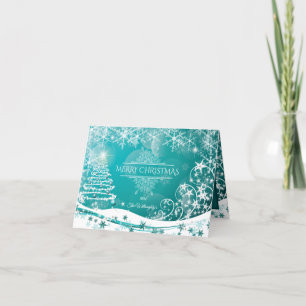 Cartes Pour Fêtes Annuelles Joyeux Noël Snowflakes Arbre Fleurs & Étoiles