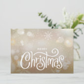 Cartes Pour Fêtes Annuelles Joyeux Noël Snowflakes Flat (Debout devant)