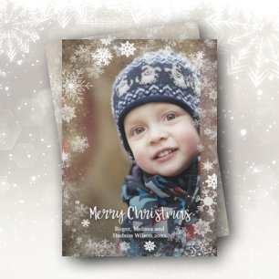 Cartes Pour Fêtes Annuelles Joyeux Noël Snowflakes Photo