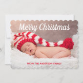 Cartes Pour Fêtes Annuelles Joyeux Noël Snowflakes Photo de Noël (Devant)