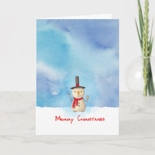Cartes Pour Fêtes Annuelles Joyeux Noël Snowman Agitant Et Souriant