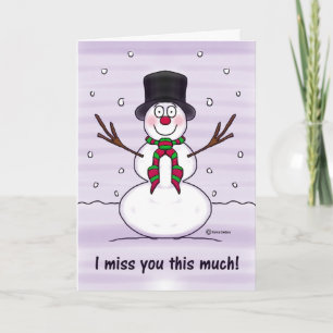 Cartes Pour Fêtes Annuelles Joyeux Noël Snowman Funny Humour Miss You