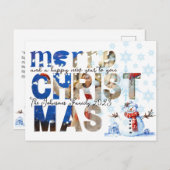 Cartes Pour Fêtes Annuelles Joyeux Noël Snowman Snowflake hiver (Devant / Derrière)