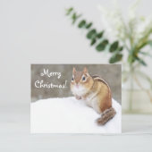 Cartes Pour Fêtes Annuelles Joyeux Noël Snowy Chipmunk (Debout devant)
