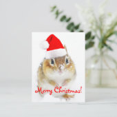 Cartes Pour Fêtes Annuelles Joyeux Noël Snowy Père Noël Chipmunk (Debout devant)