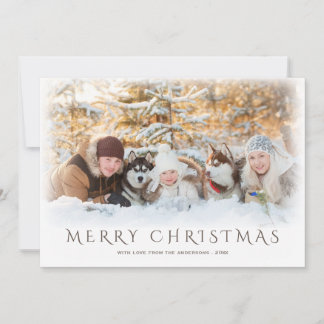 Cartes Pour Fêtes Annuelles Joyeux Noël Snowy Photo Grey