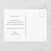 Cartes Pour Fêtes Annuelles Joyeux Noël Sober minimal, Sober Support Noël (Dos)