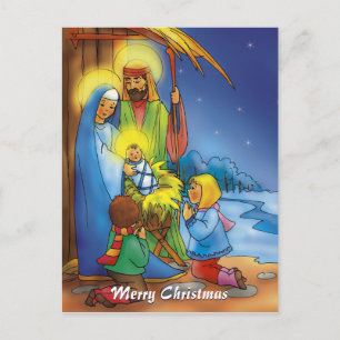 Cartes Pour Fêtes Annuelles Joyeux Noël stable de noël