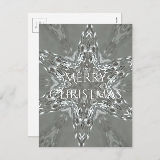 Cartes Pour Fêtes Annuelles Joyeux Noël Star Antique Silver Grey (Devant / Derrière)