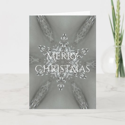 Cartes Pour Fêtes Annuelles Joyeux Noël Star Antique Silver Grey (Devant)