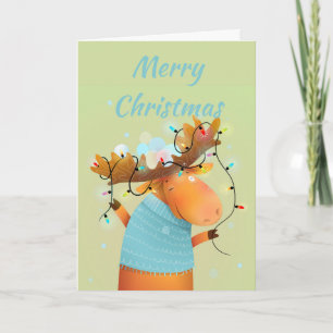 Cartes Pour Fêtes Annuelles Joyeux Noël Stress Free Amusants Moose Animal Humo