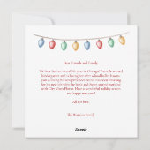 Cartes Pour Fêtes Annuelles Joyeux Noël String des lumières Carré photo (Dos)