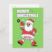 Cartes Pour Fêtes Annuelles Joyeux Noël - Super Père Noël Strut (Devant / Derrière)