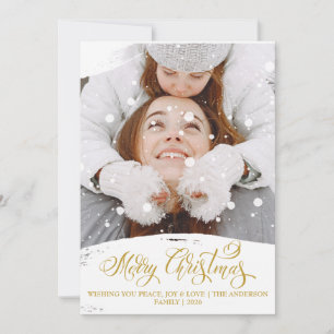 Cartes Pour Fêtes Annuelles Joyeux Noël Superposition de Chute de Neige Photo