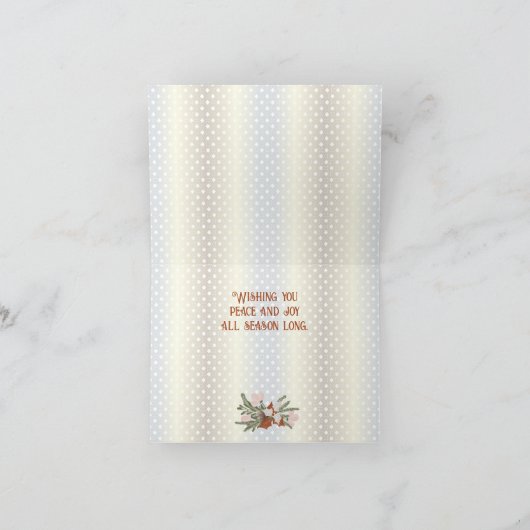 Cartes Pour Fêtes Annuelles Joyeux Noël sur arrière - plan Silver Shiny (Intérieur)