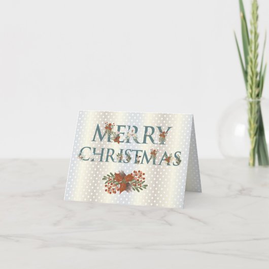 Cartes Pour Fêtes Annuelles Joyeux Noël sur arrière - plan Silver Shiny (Devant)